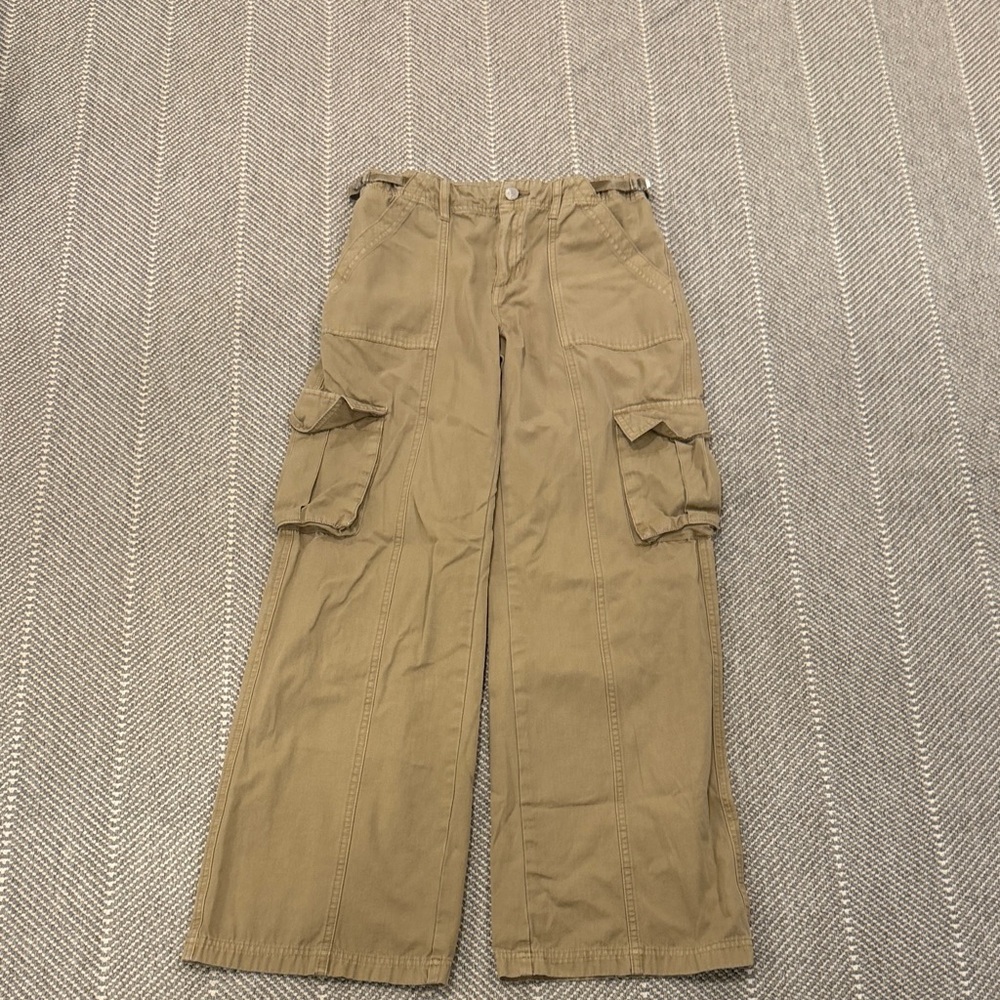 PacSun Women's Tan Wide Leg Cargo Pants